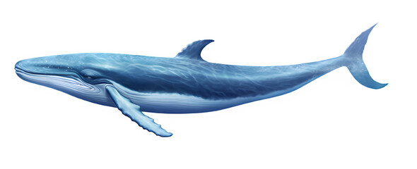Big whale  isolated on white background. generative ai