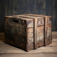 Vintage Wooden Crate An Old, Weathered Box Full of Character and History