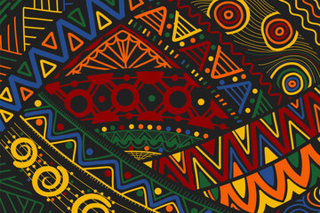 abstract background with colored african patterns