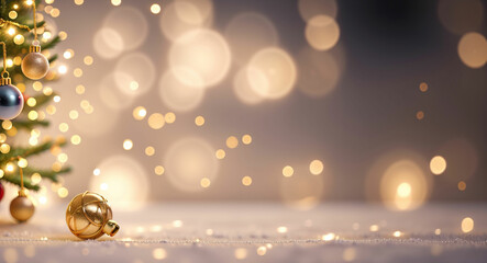 Fototapeta na wymiar Glowing Festivities Cute Christmas Decor in Bokeh Glow