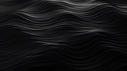 Black water background with ripples Wave surface of a dark ocean or sea in computer graphics 3D illustration of a black texture of water, oil, petroleum with waves and ripples
