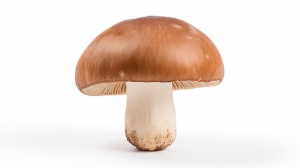 Brown champignon mushroom isolated on white background