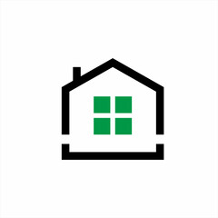 Simple minimalist home logo design.