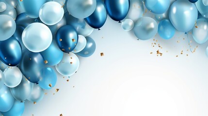 Celebration party banner with Blue color balloons background Sale Vector illustration Grand Opening Card luxury greeting rich frame template