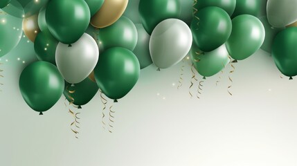 Celebration party banner with green balloons background Sale Vector illustration Grand Opening Card luxury greeting rich