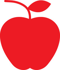 Healthy apple icon. Apple Icon in trendy flat style isolated on transparent background. A Red apple along with it leaves. Apple Icon page symbol for your web site design.
