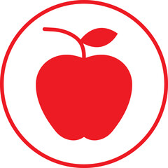 Healthy apple icon. Apple Icon in trendy flat style isolated on transparent background. A Red apple along with it leaves. Apple Icon page symbol for your web site design.
