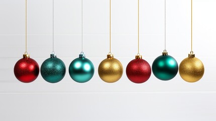 Christmas balls on white background Christmas decor and toys