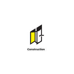 abstract construction logo design, handle door 