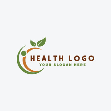 natural healthcare logo design vector