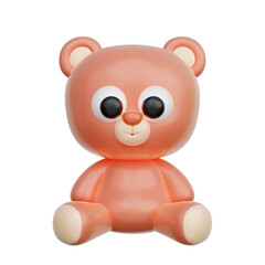 3D Teddy bear, Cute Baby elements, 3d rendering.