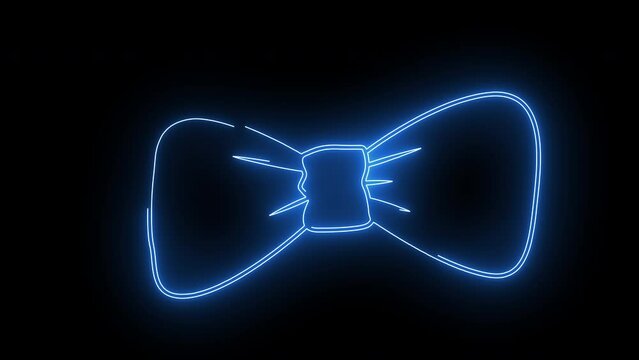 Animated bow tie icon with neon saber effect