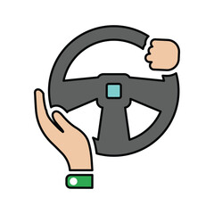 Drive, steering, wheel icon.