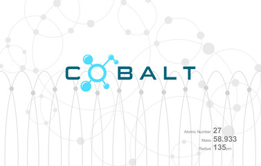 Modern logo design for the word "COBALT" which belongs to atoms in the atomic periodic system.