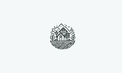 House real estate architect construction vector logo icon design