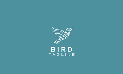 Bird sparrow vector logo icon minimalistic line art