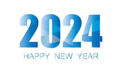 2024 happy new year logo with unique design illustration on white background..eps
