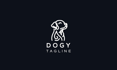 Dog vector logo icon design minimalistic and line art