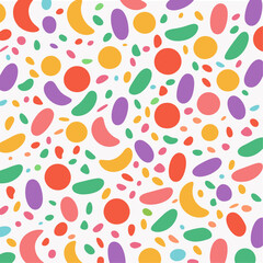 Colorful Pebbles Seamless Pattern.A vibrant and natural seamless pattern with colorful pebbles on a white background. 