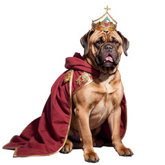 Bullmastiff Dog king clipart, dog breeds realistic illustration. Isolated on transparent background. Generative AI.