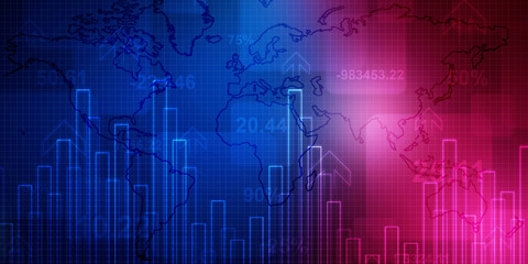 2d rendering Stock market online business concept. business Graph 
