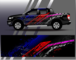 Car wrap design vector.Graphic abstract stripe racing background designs for vehicle, rally, race, adventure and car racing livery