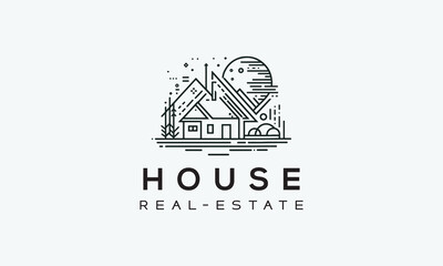 Fototapeta premium House real estate architect construction vector logo icon design