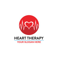 heart therapy logo design vector format