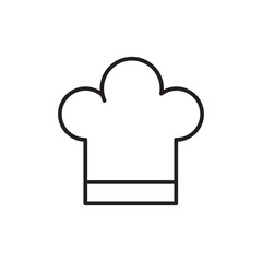 Chef hat line icon, outline vector sign, Cuisine symbol flat trenndy style illustration on white background..eps