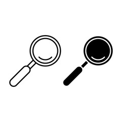 magnifying glass line icon, linear pictogram flat trendy style illustration on white background..eps
