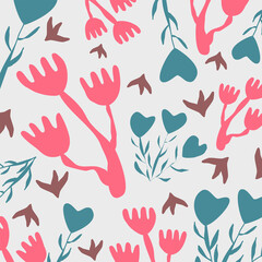 Hand drawn abstract floral pastel pattern. floral style, Aztec style flower background design for wallpaper, card, template, print, vector, illustration, minimal abstract