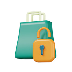 customer protection 3d icon for ecommerce landing page, isolated background