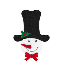 Felt snowman isolated on white background