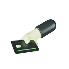 pay with credit card 3d illustration with isolated background