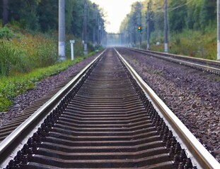 Naklejka premium railway in the countryside