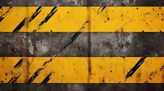 A grungy design featuring diagonal yellow and black stripes, intended for industrial warning purposes. This background serves as a cautionary visual for construction and safety-related contexts