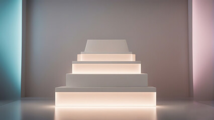 Podium or product surface on abstract light background