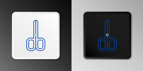 Line Nail scissors icon isolated on grey background. Manicure and pedicure scissors. Colorful outline concept. Vector