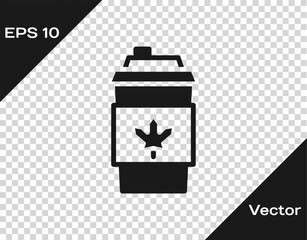 Black Coffee cup to go icon isolated on transparent background. Vector