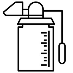 Breast Pump Icon and Illustration in Line Style