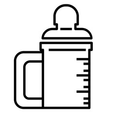 Baby Bottle Icon and Illustration in Line Style