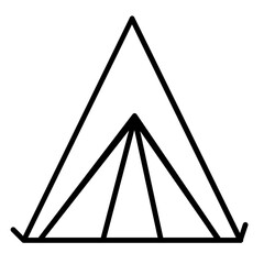 Tent Icon and Illustration in Line Style