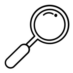 Magnifying Glass Icon and Illustration in Line Style