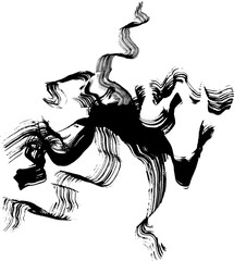 Grunge Dry Brush Stroke Wave Banner