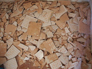 bathroom demolition rubble