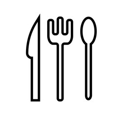 Cutlery Icon and Illustration in Line Style