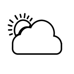  Cloudy Without Rain Icon and Illustration in Line Style
