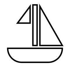 Boat Icon and Illustration in Line Style