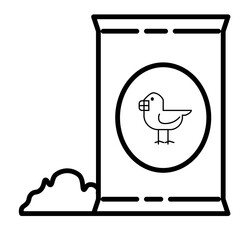 Chichekn Feed Icon and Illustration in Line Style