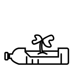 Plant Seed in Bottle Pot Icon and Illustration in Line Style